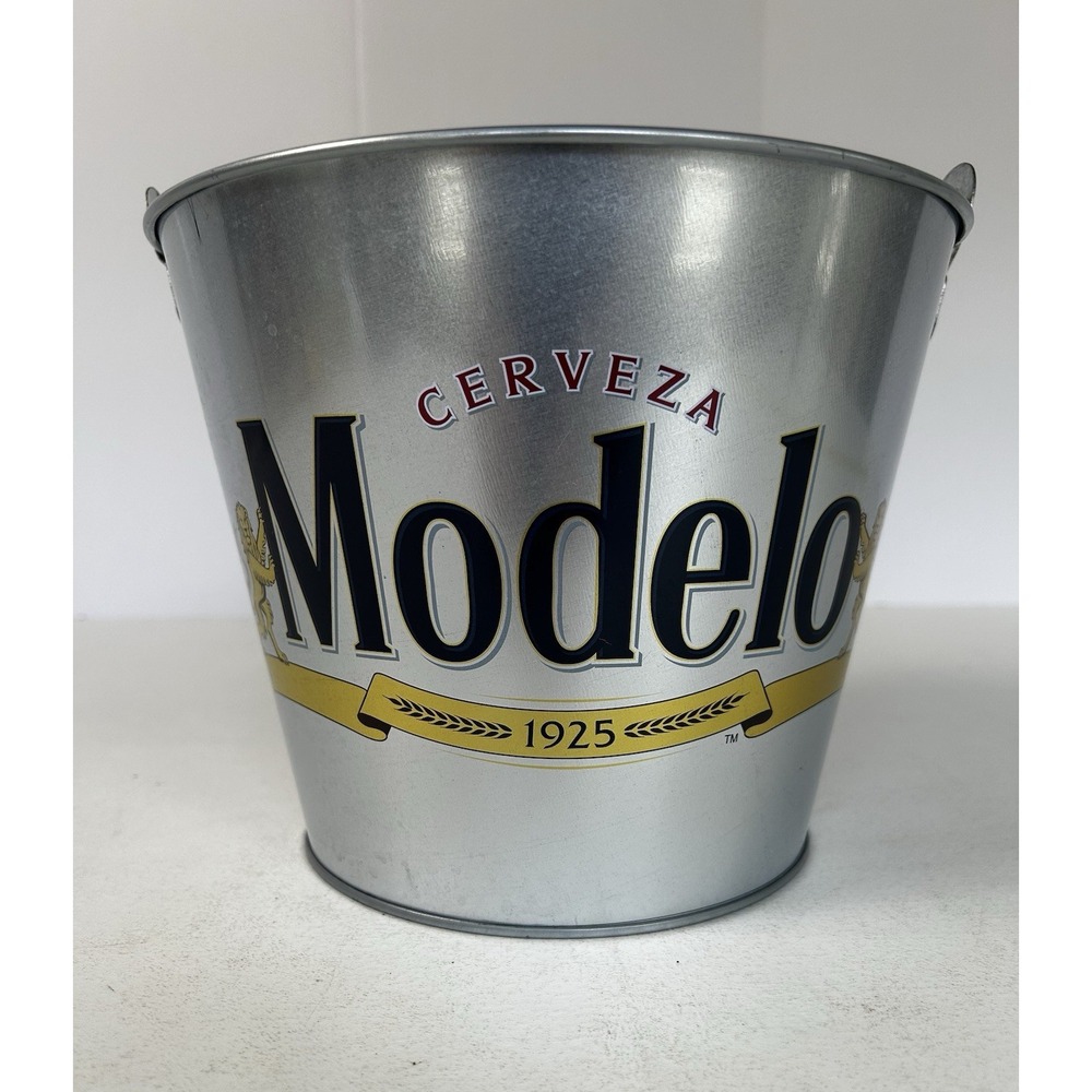 MODELO BEER GALVANIZED BEER BUCKET ICE PAIL FOR YOUR MAN CAVE BAR PATIO